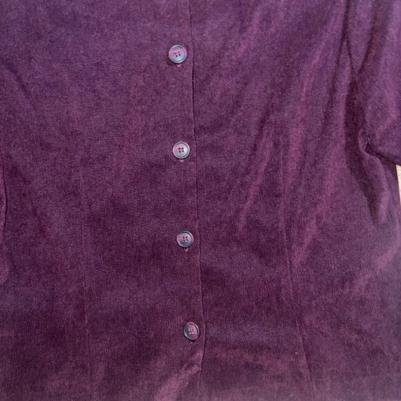 Vintage Positive Attitude Women 16 Plum Purple Shoulder Pad Long Sleeve Top (P) - Picture 2 of 6